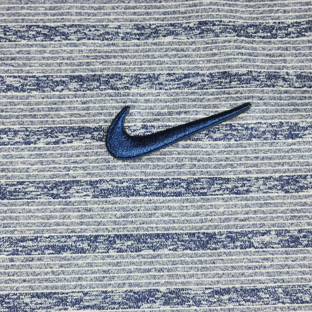 Nike Dri-Fit Vapor Golf Polo Mens XXL Blue Stripe Performance Short Sleeve Shirt